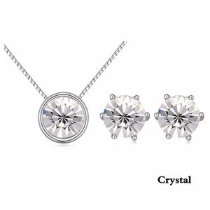 Wholesale swarovski sets necklace earrings for sale - Group buy Classic Crystal Necklace Earring jewellery sets Bride s wedding jewellery Lady Gift Crystal from Swarovski