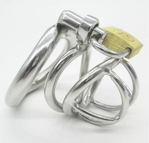 Stainless Steel Super Small Male Chastity device Adult Cock Cage With Curve Cocks Ring BDSM Sex Toys Bondage belt