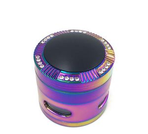 The new diamond colorful convex cover TOBACCO GRINDER four eyes side window grinder zinc alloy 63mm broken smoke detector