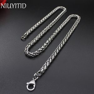 Niuyitiden Herren Halskette Edelstahl Silber Farbe Link Kette Schmuck Halskette für Mann Männliches Geschenk 3/4/5 / 6mm 18-36inch