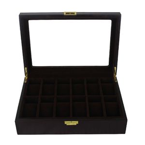 Watch Cases for Men 12 Slots Solid Wood Storage Organizer Display Box Large Holder Exquisite and Durable Display Case Cushions Orgianizr