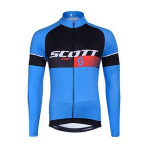 Vår / Autum Scott Pro Team Cykel Mäns Cykling Långärmad Jersey Road Racing Skjortor Ridning Cykeltoppar Andas utomhus Sport Maillot S210419100