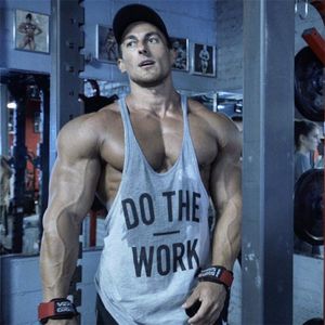 Fitness Vest Gym Clothing Singlet Y Back Tank Top Men Stringer Canotta Bodybuilding Sleeveless Do the Work Muscle Tankop