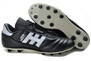 Mens Copa Mundial Chuteiras de futebol preto branco chuteiras FG para clássicos Made in Germany Botas de futebol da Copa do Mundo de couro botines futbol