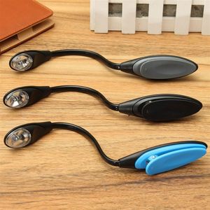 Mising Flexible Portable Mini Clip On Book light Desk Light Bright White LED Reading Lamp Travel Light Black/Blue/Grey