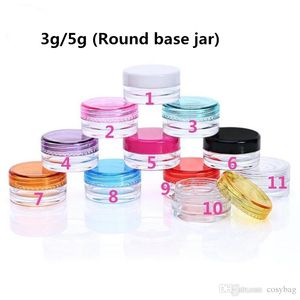 3g 5g Contenitori di plastica Jar Box Bottiglia trasparente Vasetti di crema cosmetica vuota Contenitore da 3ml 5ml