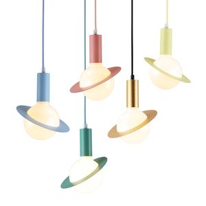 Creative modern simple LED pendant lights colorful macaron droplight colroful sweet lovey color kids room bedroom restaurant chandelier lamp