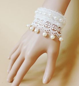 heiße neue europäische und amerikanische Braut edle Ornamente weiße Spitze Perlenarmband Armband Schmuck Mode klassisch raffiniert elegant