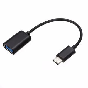 2018 Ny typ C OTG Kabeladapter USB 3.1 Typ-C Man till USB 2.0 En kvinnlig OTG Data Cable Cord Adapter Vit / svart 16.5cm