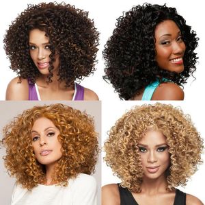 Short Curly wigs Synthetic Ladys Hair Wig Short curly Africa American synthetic lace front Wig for girl woman