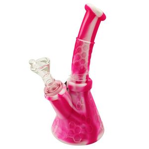 Wholesale glass girls for sale - Group buy Water Pipe Dab Rig Pink Bong for Girl Waxmaid Beaker Bong Non Toxic Silicone Water Pipe Eco Friendly with Glass Bowl