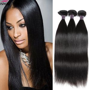 Ishow Menselijk Haar Weave Bundels A Braziliaans recht haar Bundle Deals Remy inch Hair Extensions voor Dames Meisjes Alle leeftijden Natuurlijke kleur