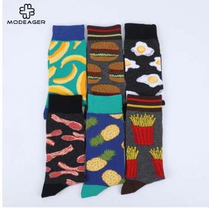 Modeager Cotton Big Large Size Long Banana Hamburger Pineapple Poached Egg Funny Men Socks Winter Novelty Mustache Socks