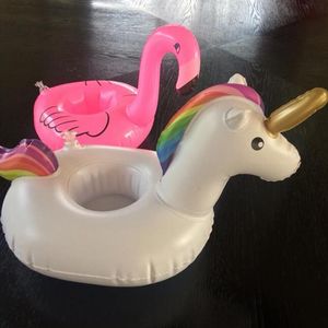 2018 Unicorn Inflatable Cup Holder Drink Floating Party Beverage Boats Phone Stand Holder Pool Toys Party Supplies