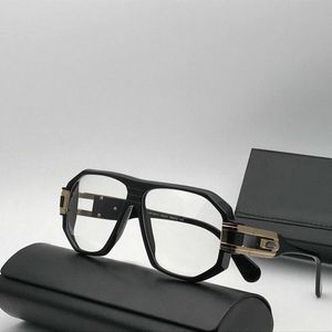 Efsaneler 163 Parlak Siyah Çerçeve Şeffaf Lensler Gözlükler Gözlükler gafa de Box ile sol Sonnenbrille erkekler güneş gözlüğü yaz New