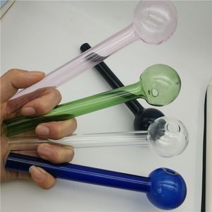 Tjock nyaste 20 cm stora rakt glas Pyrex Oil Burner Pipe Steamroller Tobaksglas Tube Bubbler Handglasrör Oil Nagelrör