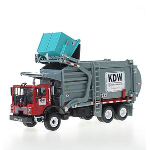 KDW Diecast Alloy pojazd sanitarny zabawkowy model, śmieciarka, skala 1:24, ozdoba, świąteczny prezent urodzinowy dla chłopca, zbieranie, 625040, 2-1