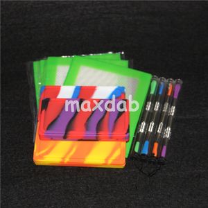 kutular 10pcs kare küçük balmumu imleri kaplar silikon kauçuk yapışmaz silikon depolama kavanozları dab araçları balmumu mat konsantre aracı dabber yağı tutucu