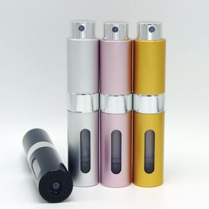Tragbare 8-ml-Rotationssprühflasche aus eloxiertem Aluminium. Sprühparfümflaschen, leere Make-up-Parfümtube LX1108