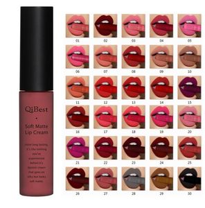 Qibest Marca Labbra Bellezza Makup Pigmento Lucidalabbra impermeabile Lunga durata Velluto opaco Rossetto nudo Lucidalabbra rosso Lotto