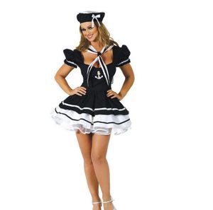 Sexy Kobiety Granatowy Kostium Festiwal Party Dostawca Dziewczyny Sailor Mundury Halloween Karnawał Fantasias Masquerade Cosplay Party Dress Hurt