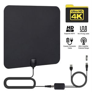 ATSC DVB T2 HDTV Antenna TV 1080P 50 миль Крытый цифровая антенна HDTV Antenna Легкая монтажная антенна для телевизора высокой приема усиливается