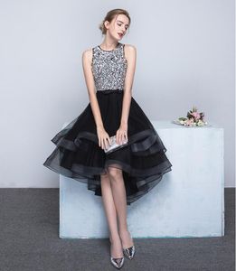 New Classic Black Formal Evening Dresses Noble Fashion Spring And Autumn Before And After Long Short Hand-Made Bead Club Party Dre277Z