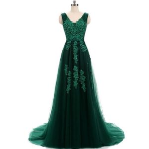 Na sprzedaż Sexy Backless Prom Dresses Custom Beads Line Evening Sweep Sweep Lace Suknie Robe de Mariée