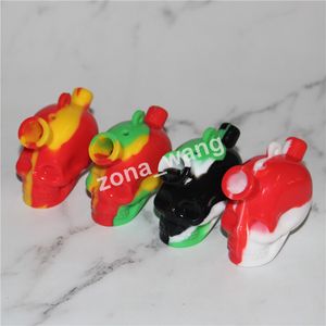 Hookahs Skull Silicon Bubblers Bongos Kits de néctar com plataformas de petróleo DOMENSEL BURBO BUBBLER MINI SILICONE BONG