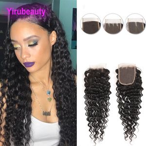 Malaysian Lace Closure Deep Wave 4X4 Closure Swiss Lace Curly Lace Closures With Baby Hairs