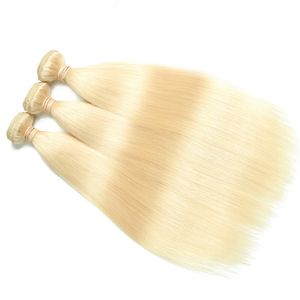 Fasci di capelli umani di colore biondo 613 con certificazione CE 3 pezzi / lotto 100 gr. Spargimento libero groviglio libero