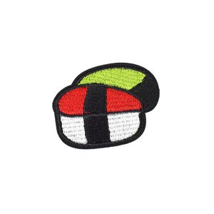 10 pcs DIY Stripe Bordado Delicioso Sushi Roupas Patches para Barato Hot Melt Adesivo Costume Patch para Vestuário Sewing Patches Acessórios