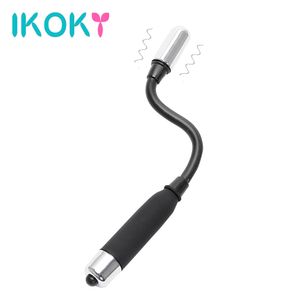 IKOKY Long Vibrator Stick Anal Plug Vagina Massager Sex Toys for Women Men Butt Plug Magic Wand Free Bending Clitoris Stimulator S1018