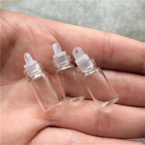 11*22*7mm 1ml Mini Transparent Clear Glass Bottles With Sealing Rubber Vials Jars Wishes Bottles 100pcs/lot