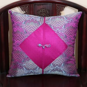 Naturlig Mulberry Silk Merry Christmas Cushion Cover Pillow Case 60x60cm 50x50cm 45x45cm Kinesiska Knot Dekorativa Soffor Kuddar