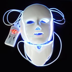 7 colori luci LED Photon Therapy PDT maschera per il collo facciale cura della pelle del viso ringiovanimento attrezzatura per la bellezza del viso anti-età uso domestico