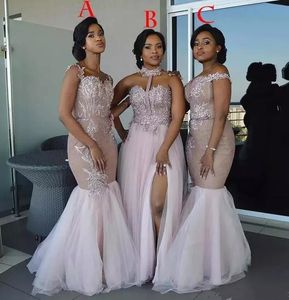 Bridesmaid Dresses Long Mixed Style Appliques Off Shoulder Mermaid Prom Dress Split Side Maid Of Honor Dresses Evening Wear Gown