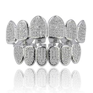 Moissanite 18K Gold Plated Hip Hop Grillz Top And Bottom Grills For Mouth Teeth 2 EXTRA Molding Bars Every Style