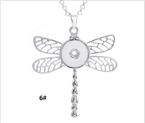 Partihandel Noosa Snap Button Pendant Halsband Life Tree Dragonfly Designs European American DIY Smycken Gratis frakt