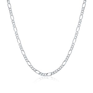 Moda biżuteria srebrny łańcuszek 925 naszyjnik 2mm łańcuszek Figaro dla kobiet dziewczyna 16 18 20 22 24 cali