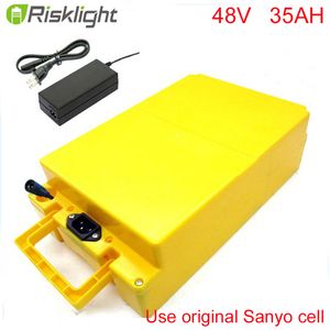 Sanyo hücre için hiçbir vergi DIY 48V 35Ah şarj edilebilir Elecric Bisiklet Piller 48Volt 1400Watt Elektrikli Scooter Pil Paketleri