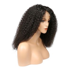 Diva Mongolian afro Kinky Curly Black Women Gluless Lealless Full HD Кружевные парики с передним человеческими волосами, предварительно вырванные девственными париками с детскими волосами для чернокожих женщин