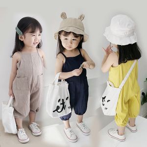 Yaz Bebek Kız Romper Çocuk Askı Yumuşak Pamuk Tek Parça Tulum En Kaliteli Moda Toddler Çocuk Giysileri