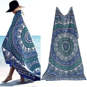 New Summer Beach Boho Pareo Sarong Sciarpe Scialle avvolgente Motivo floreale Coperta Appeso a parete Arazzo Copricostume in chiffon