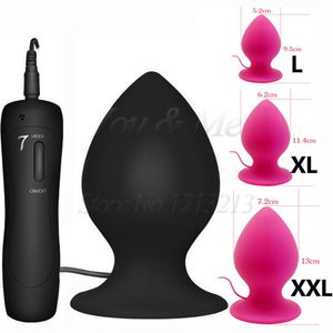 Grande Anal Vibrador Sex Toys Mulheres Homens Silicone Super Grande Butt Plug Enorme Plugue Anal Unisex Expansão Anus Brinquedos Eróticos Produto Do Sexo D18110804