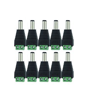 100 PCS 12V 2,1 x 5,5 mm DC Power Male Plug Jack Adapter Connector Plug för CCTV Enfärgad LED -ljus