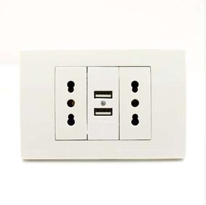 Usb Wall Power Socket Plug Double Italian   Chile Socket with Usb 1000mA USB Charger Port for Mobile 118mm*80mm