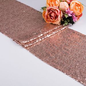 Partihandel Sequin Fabric Table Runner Sparkly Bling för bröllopsmottagning eller duschfest xams dekorationer 30x275cm (11.8x108 tum)