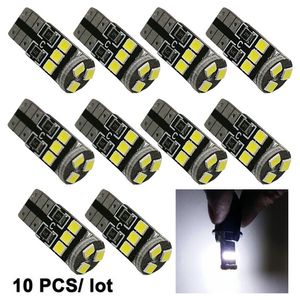 10 STKS Auto LED T10 Gloeilampen Bron SMD CANBUS W5W Wedge Deur Instrument Side Maker Lamp DC V White NIEUW