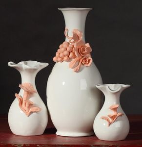 Pitada de cerâmica flor criativa contratada vaso de flores vaso de decoração para casa sala de artesanato decoração artesanato estatueta de porcelana presente